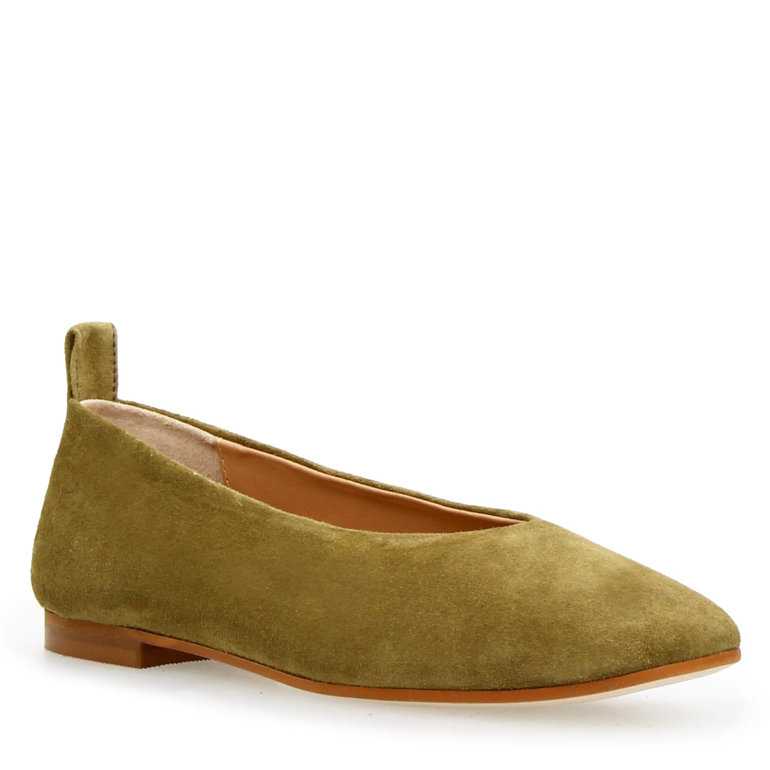 Leonardo Shoes Venere ballerine donna verde camoscio