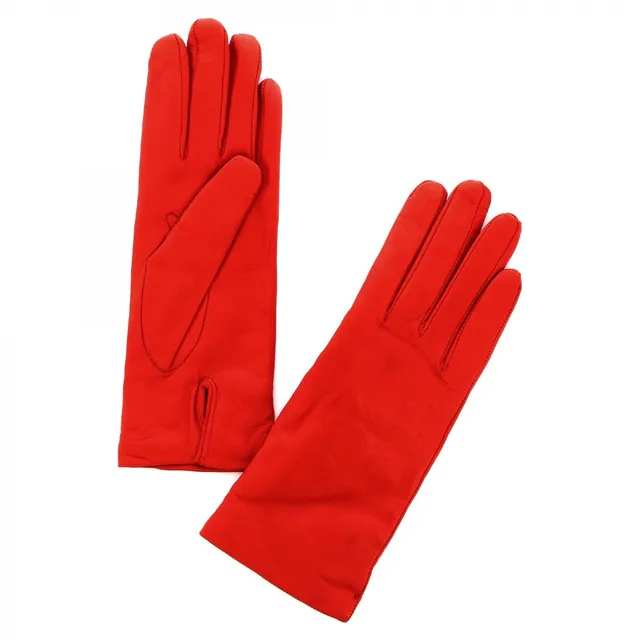 Leonardo Guanti Donna Nappa Rossa Cashmere Classici