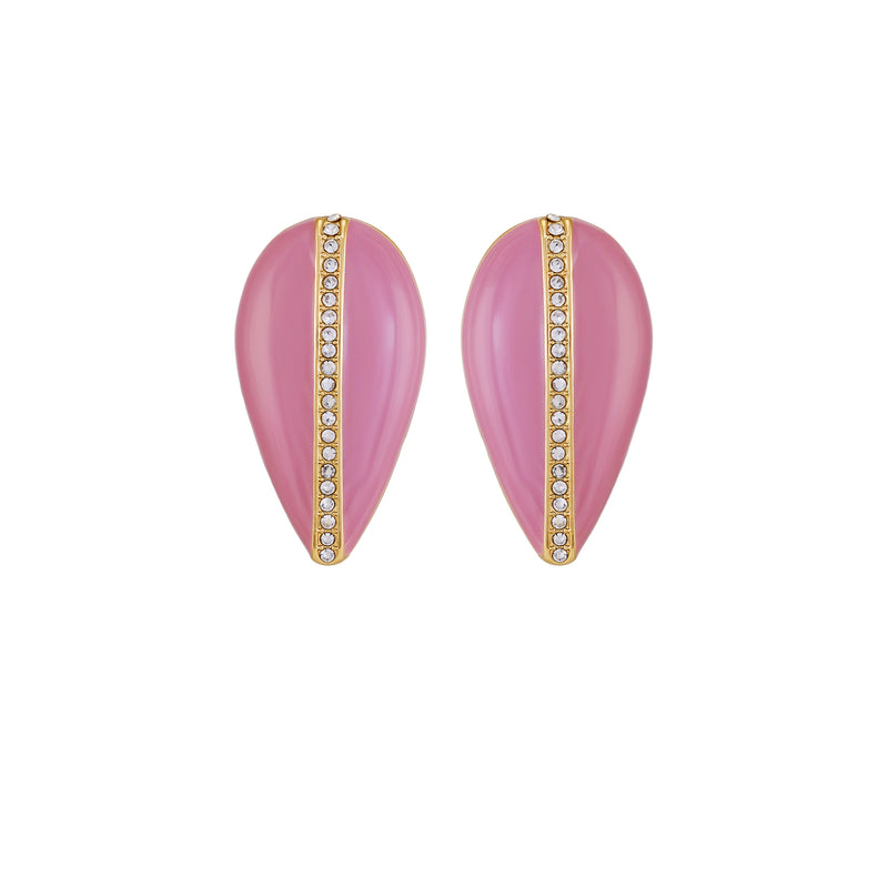 Vince Camuto Orecchini Goccia Oro Smalto Rosa Pietre
