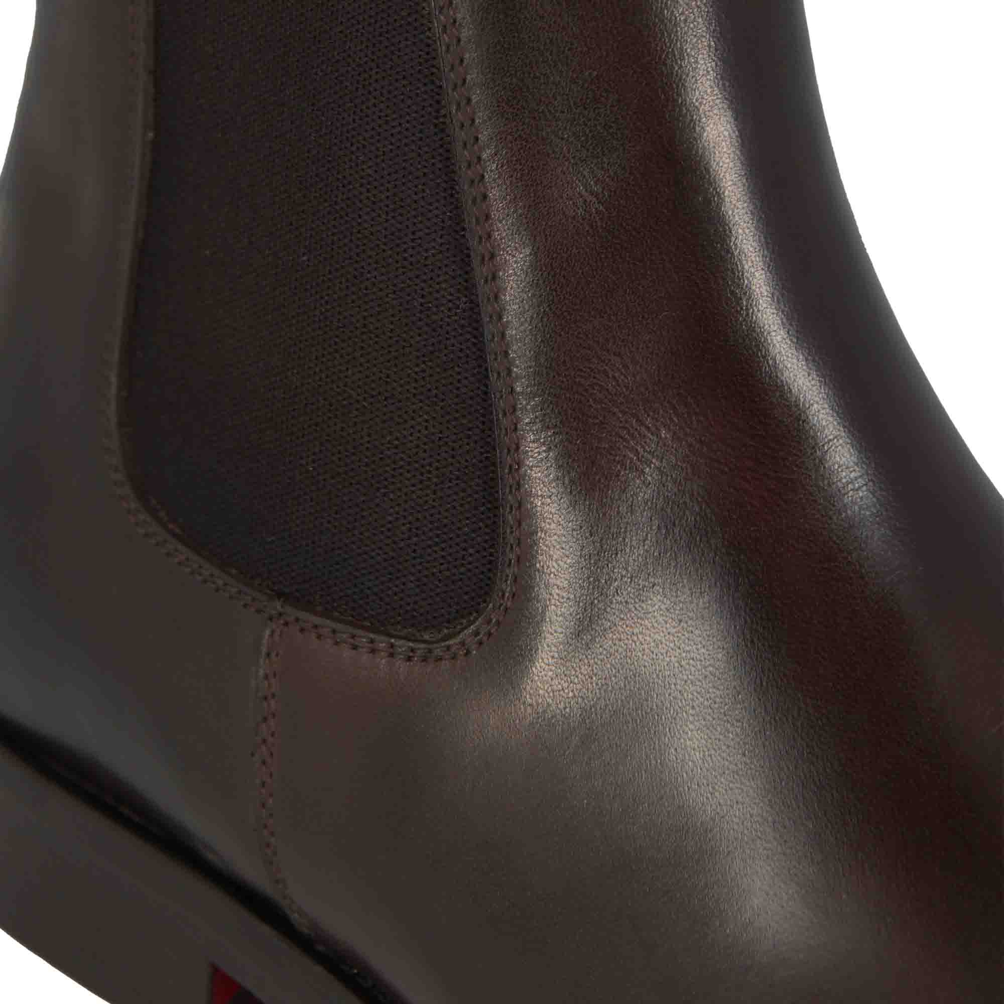 Leonardo Shoes chelsea stivaletti uomo marrone scuro
