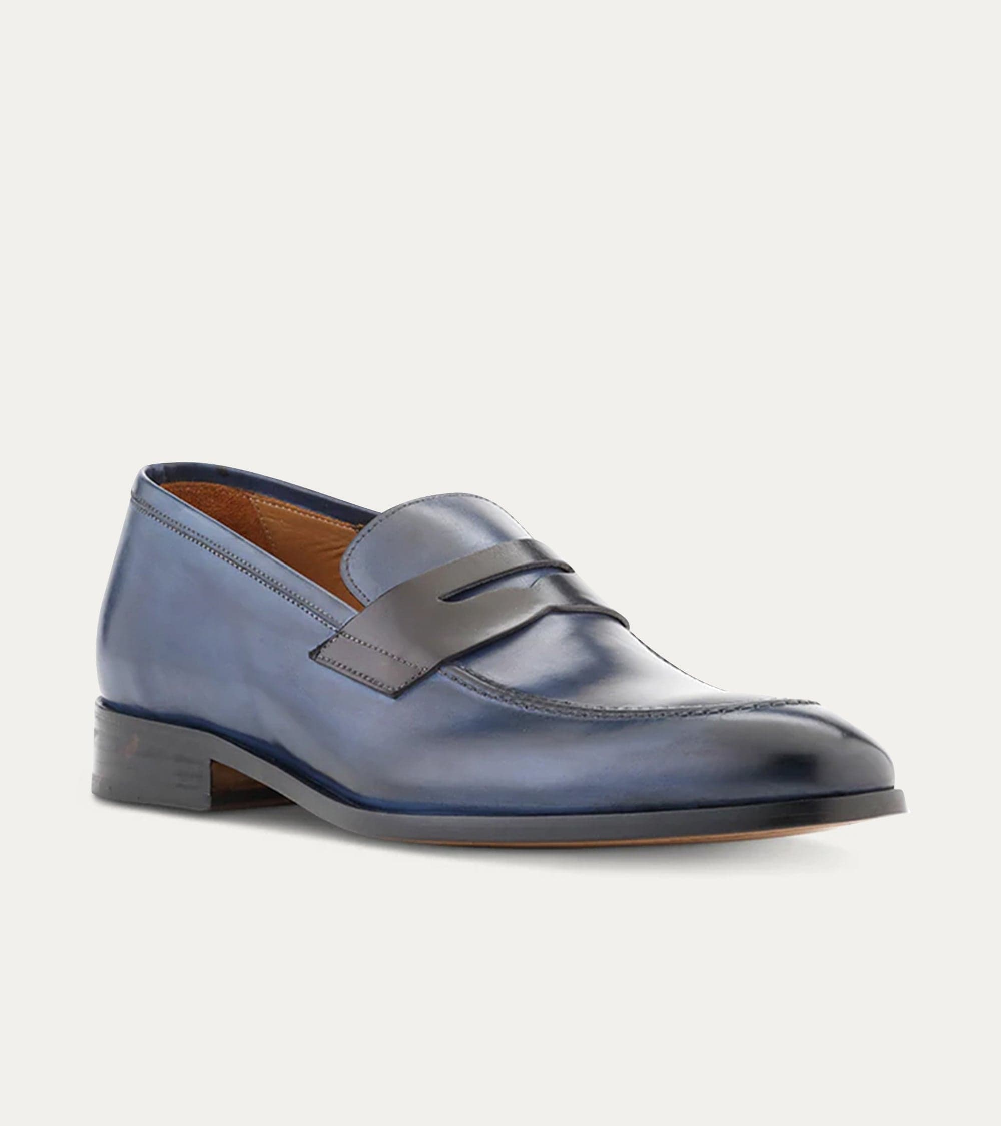 Ace Marks Greg mocassini uomo pelle avio nero penny loafer