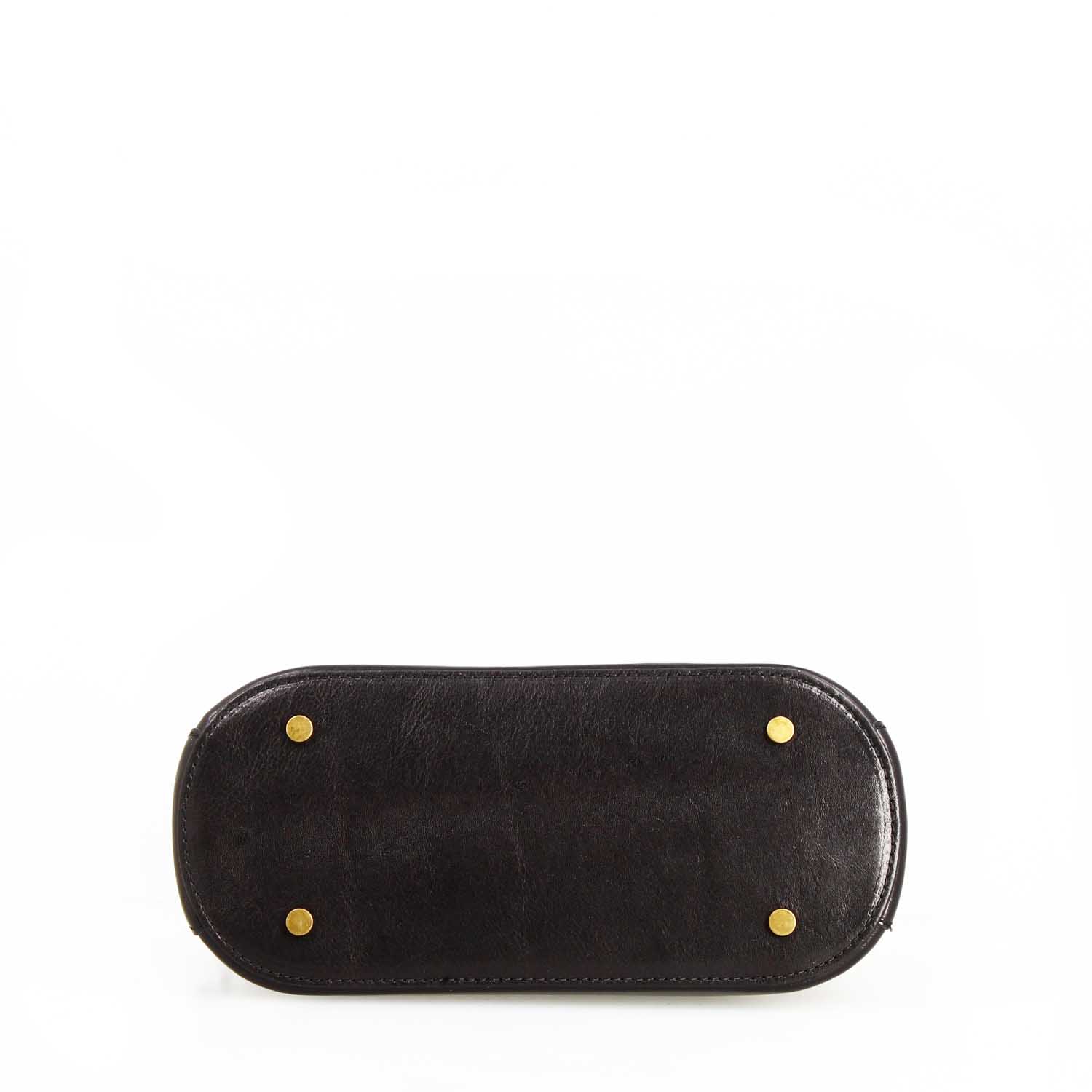 Leonardo Shoes Zaira borsa donna pelle nera semi-lucida cupola
