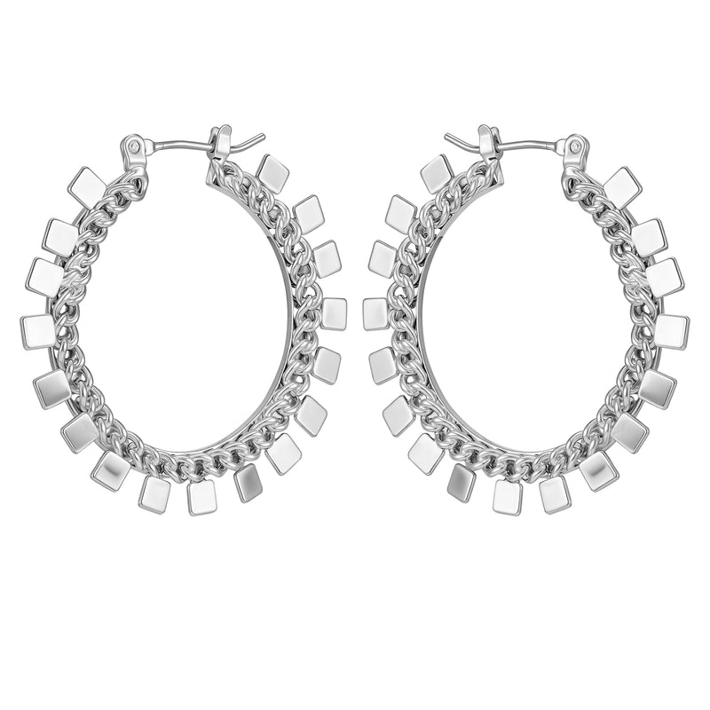 Vince Camuto Orecchini a Cerchio Argento Quadrati