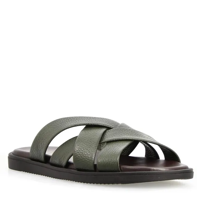 Leonardo Shoes Perseo sandali uomo pelle verde