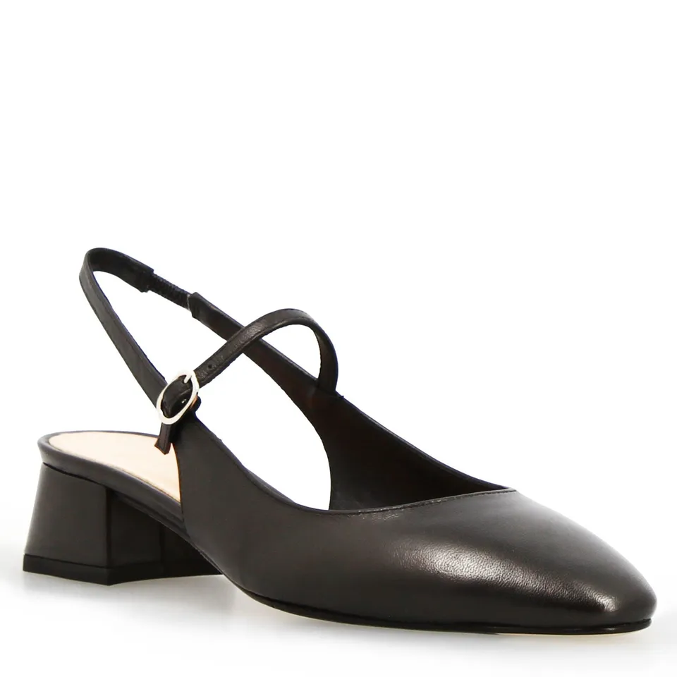 Leonardo Archita slingback pelle nero tacco 3 cm