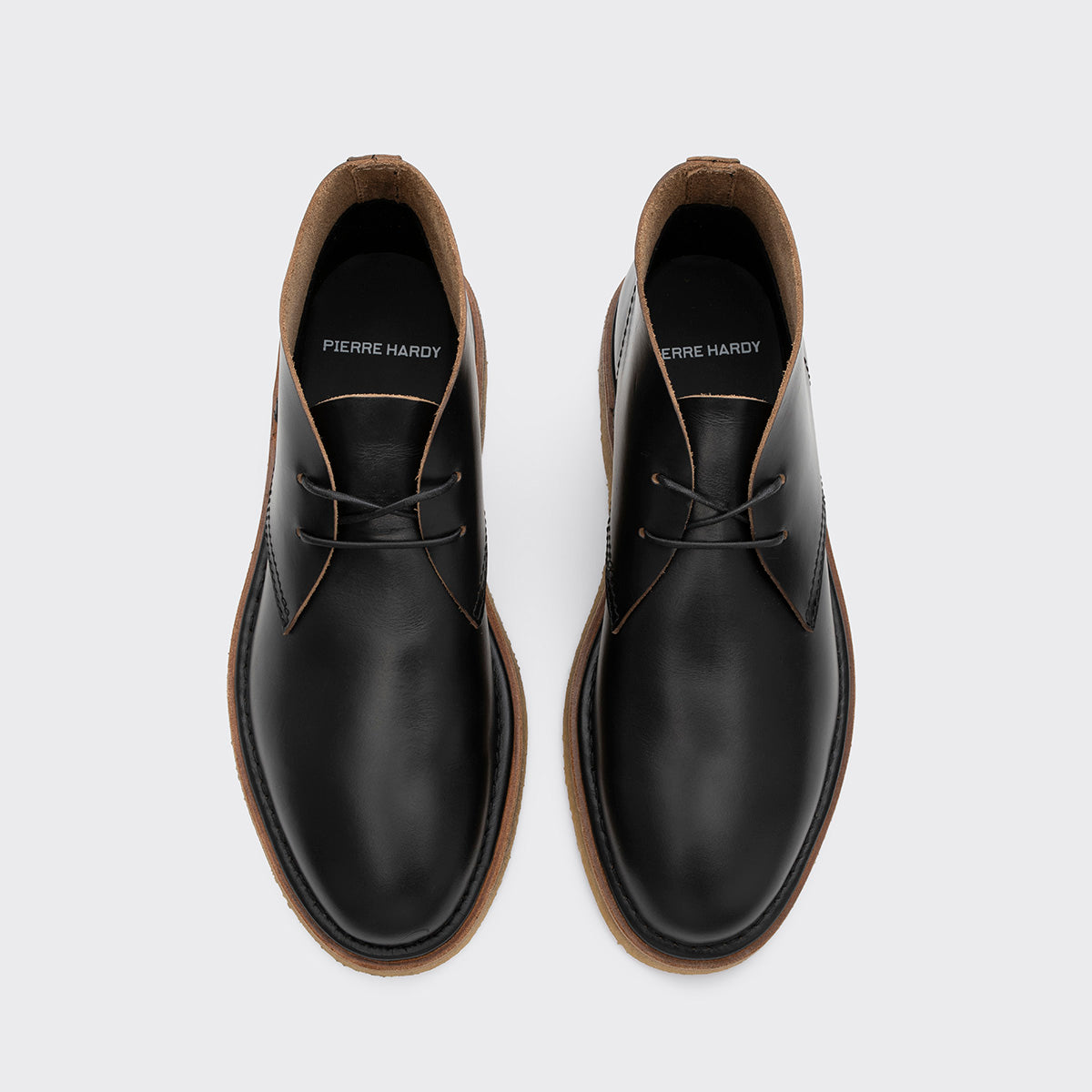 Pierre Hardy Antoine desert boot uomo pelle nera 30 mm