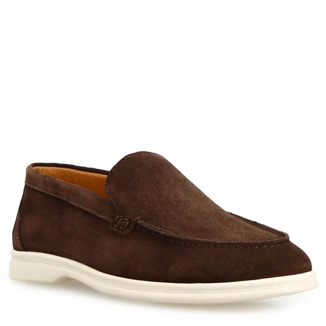 Leonardo Elite Marrone Sc Mocassini Uomo Camoscio Scuro