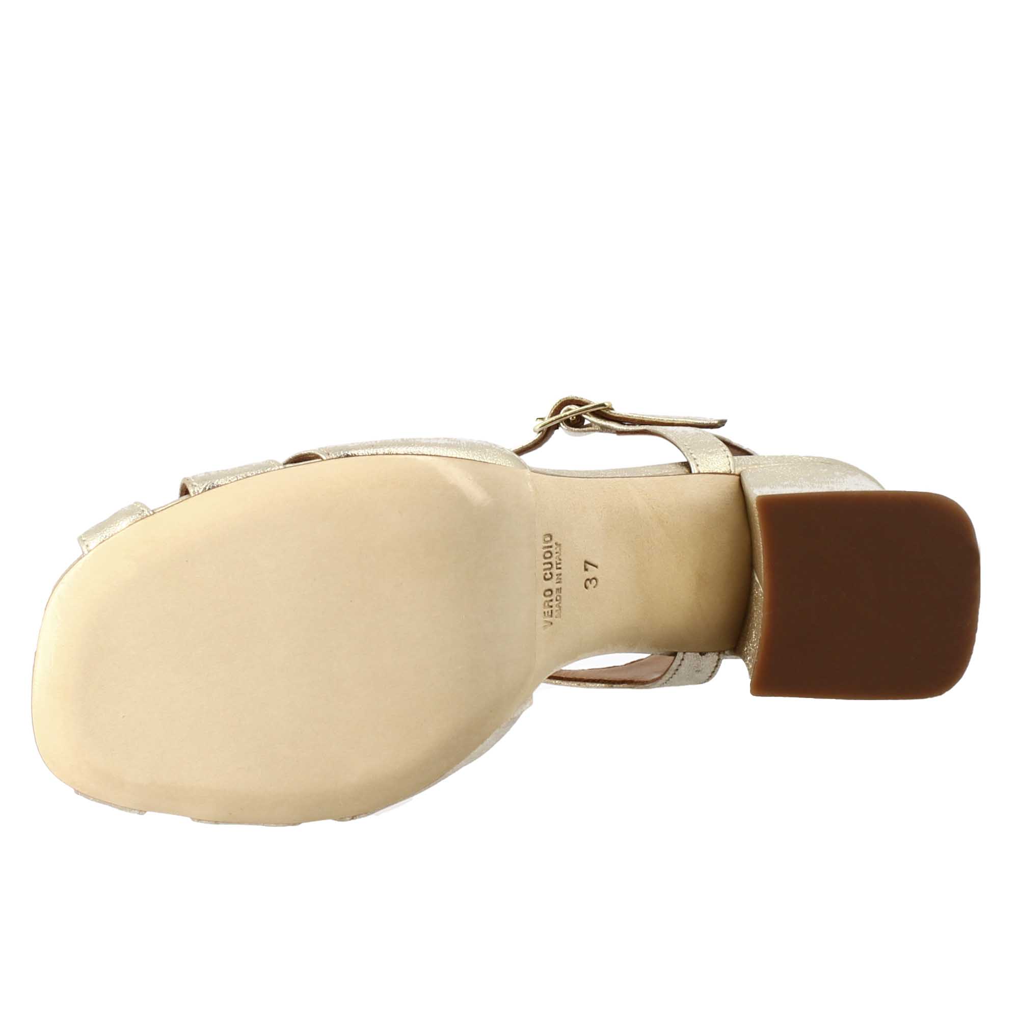 Leonardo Sandali Donna Platino Gabbia Pelle Tacco 8 cm