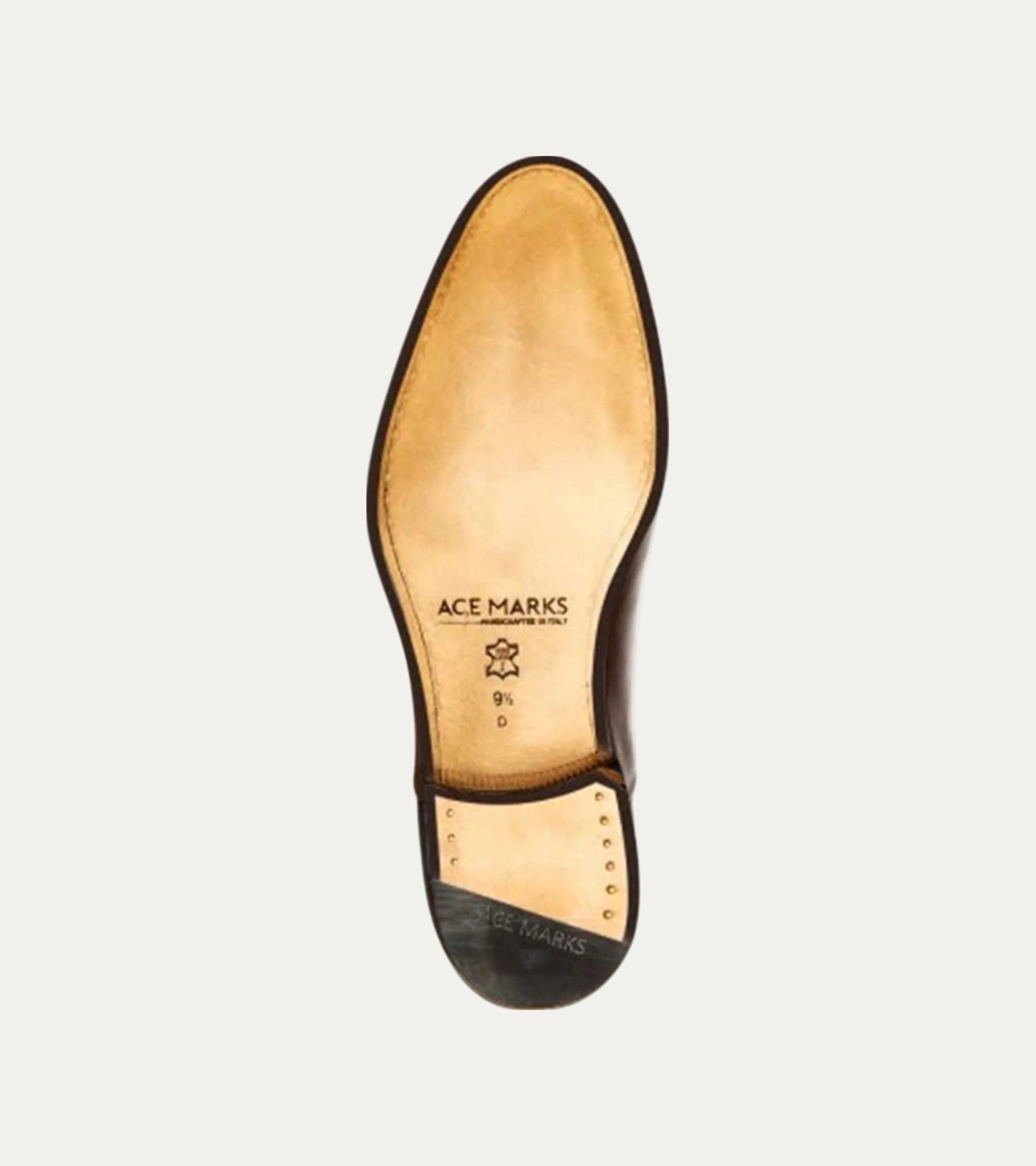 Ace Marks Louis derby uomo pelle marrone antique punta liscia