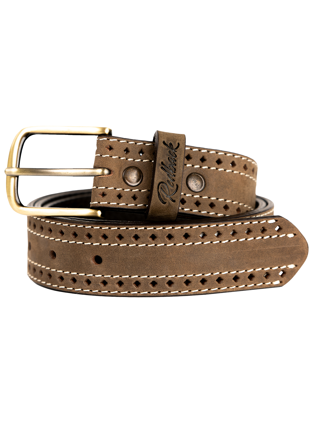 Redback Town Belt cintura donna pelle marrone pieno fiore