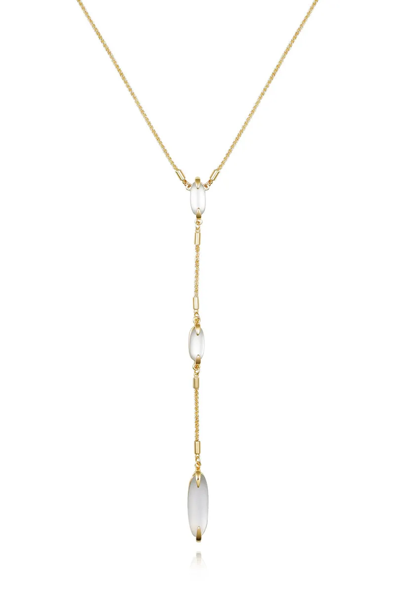 Vince Camuto Lungo Goldtone Stone collana pendente oro