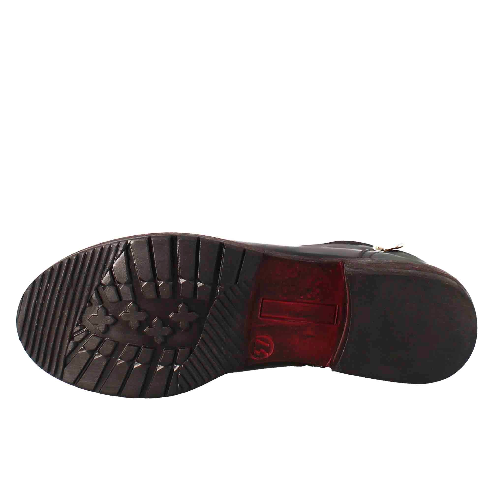 Leonardo Shoes Paupa stivaletti donna pelle nero zip diagonale