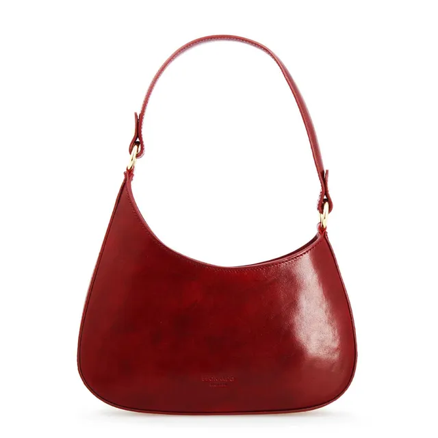 Leonardo Isotta M borsa donna pelle bordeaux mezzaluna