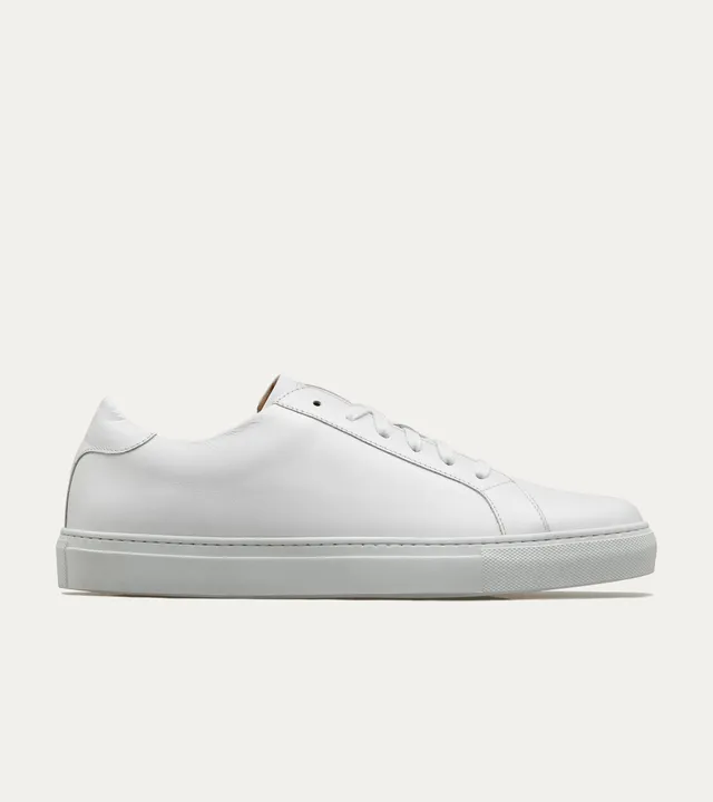 Ace Marks Duke White Sneaker Uomo Pelle Bianca Suola Bianca
