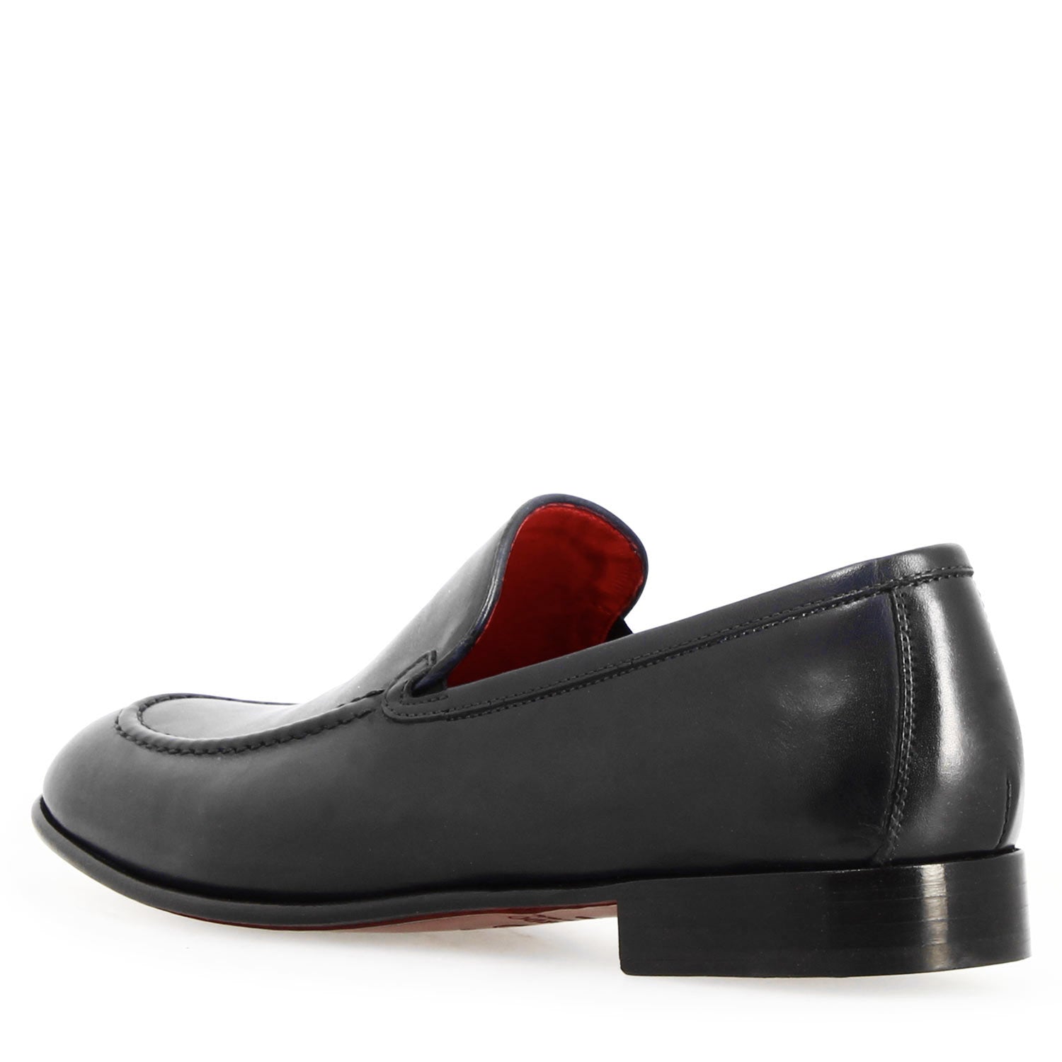 Leonardo Shoes Mocassino Adriano Nero Pelle Uomo