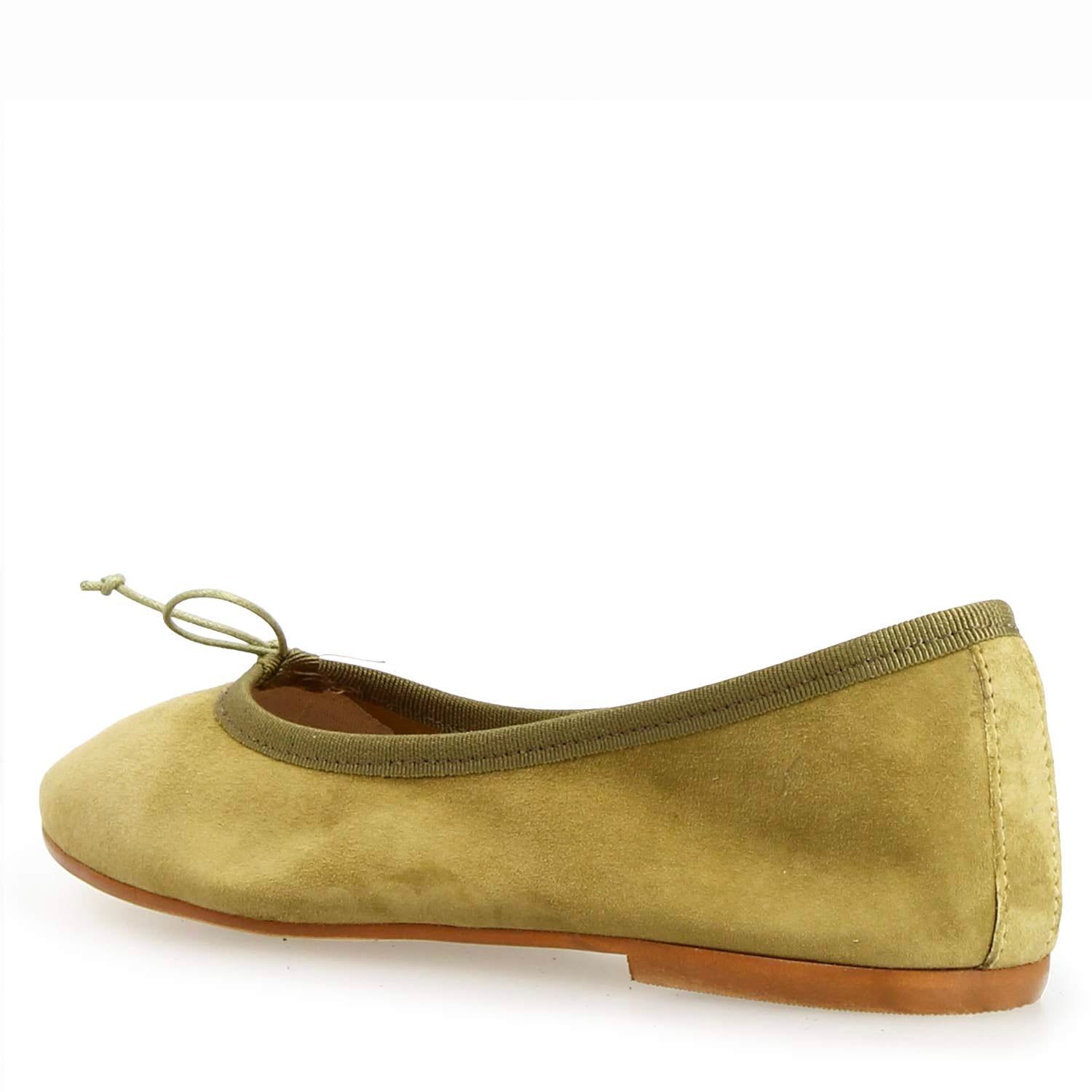 Leonardo Shoes Fiocco ballerine donna camoscio verde