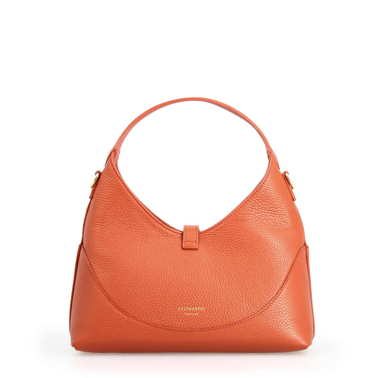 Leonardo Shoes Medusa Borsa Pelle Arancione Hobo