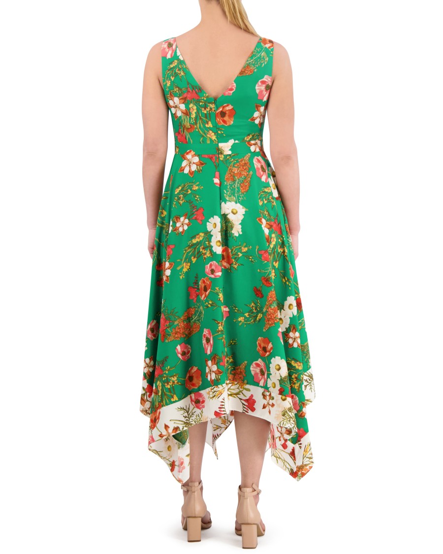 Vince Camuto Abito Petite stampa floreale orlo fazzoletto
