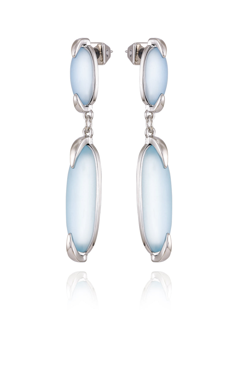 Vince Camuto orecchini argento pietra blu chiusura a perno