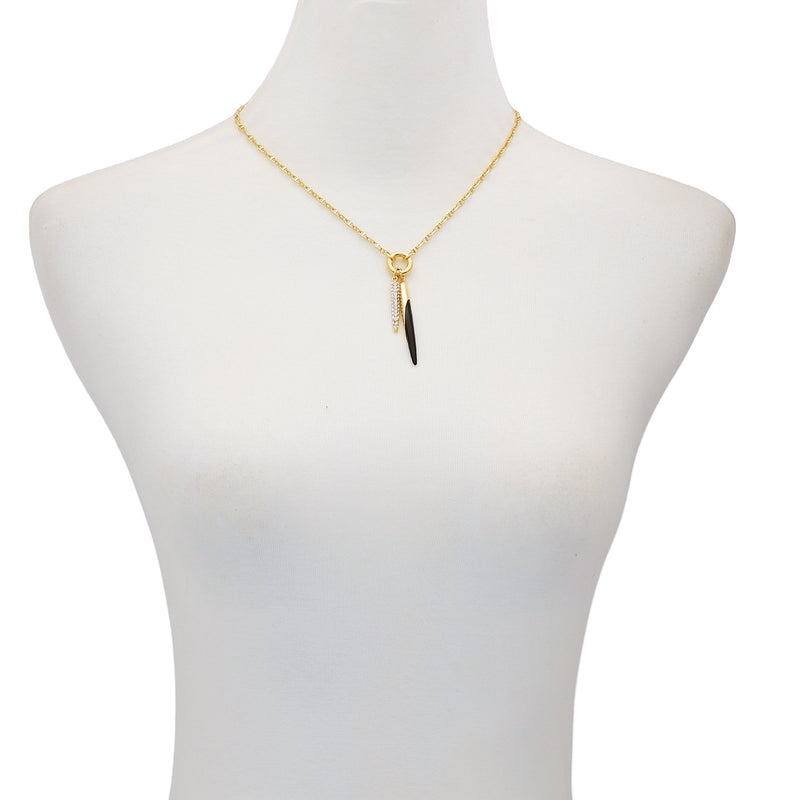 Vince Camuto Necklaces Ciondolo Nero Collana Oro con Cristalli