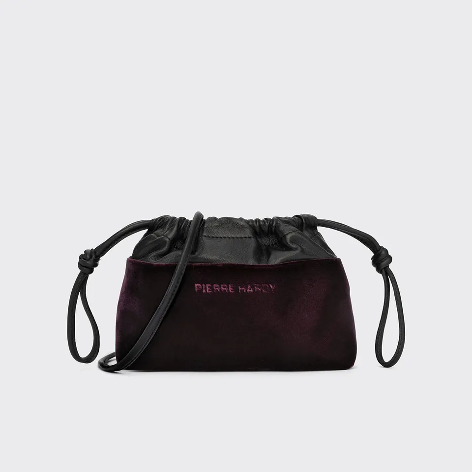 Pierre Hardy Mini Twin clutch tracolla pelle viola TU