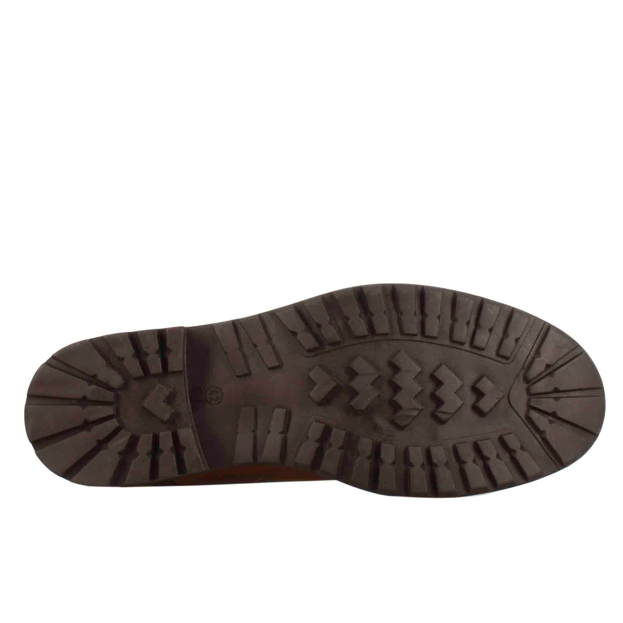 Leonardo Shoes Stivaletti Uomo anfibio marrone zip lacci