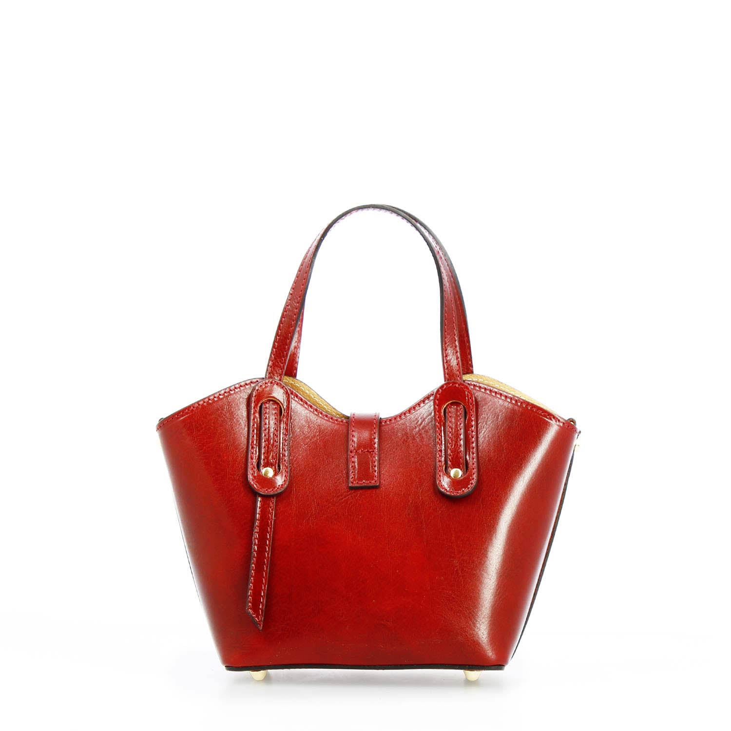 Leonardo Shoes Lisa Borsa Mano Pelle Rossa Secchiello Tracolla