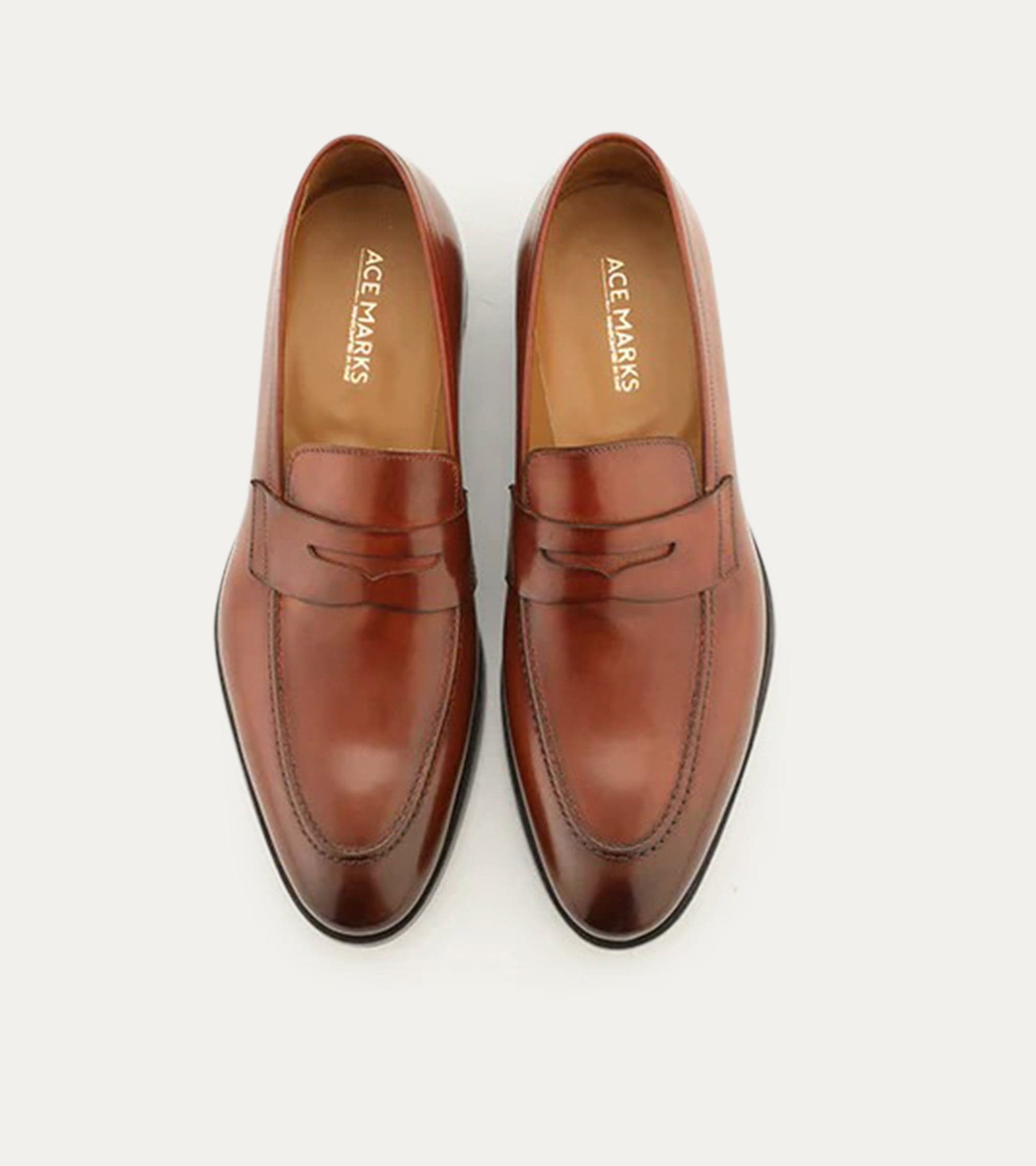 Ace Marks Greg Mocassino Uomo Cognac Antique