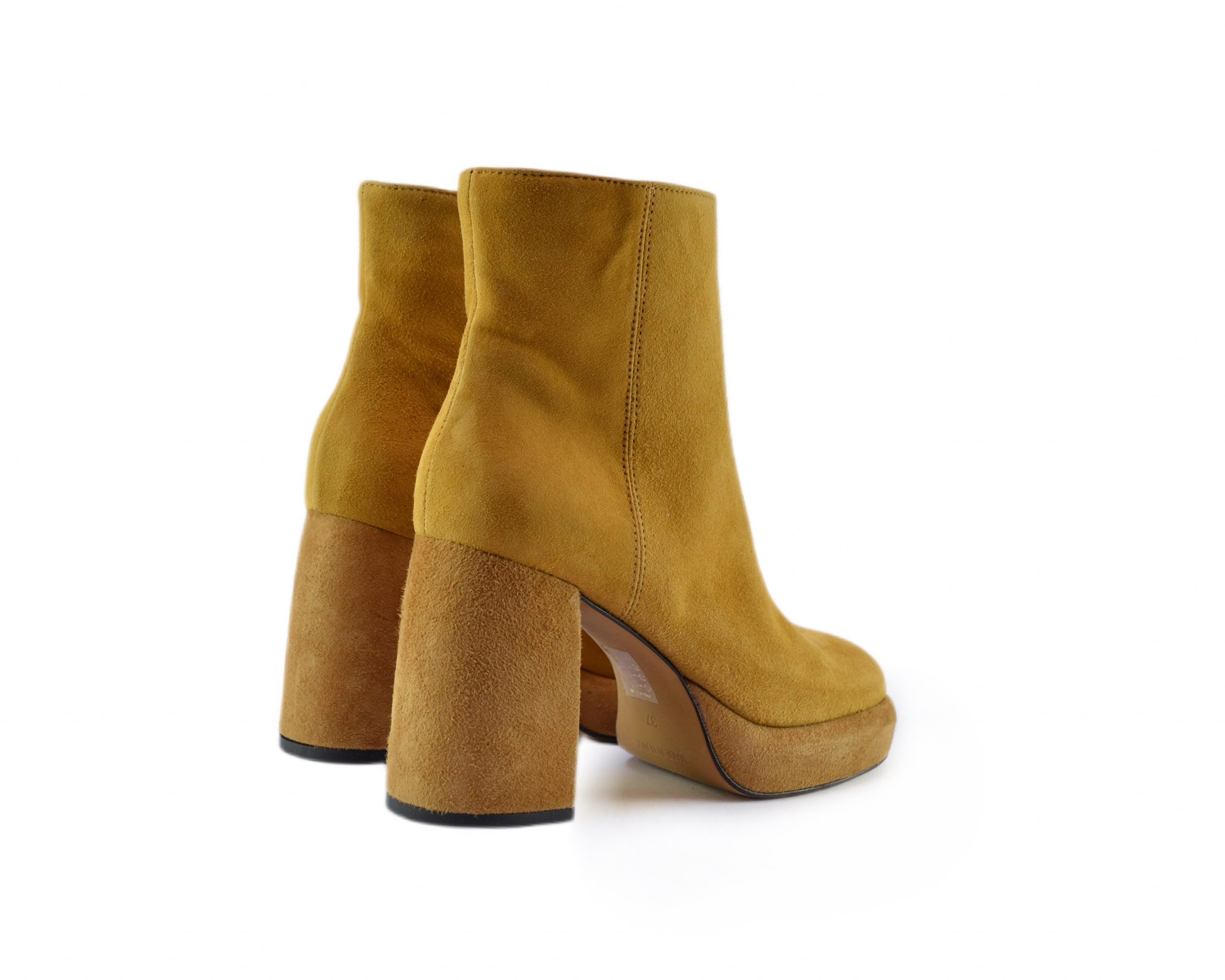 Ton Goût FEMME Stivaletti donna camoscio mostarda tacco 10 cm