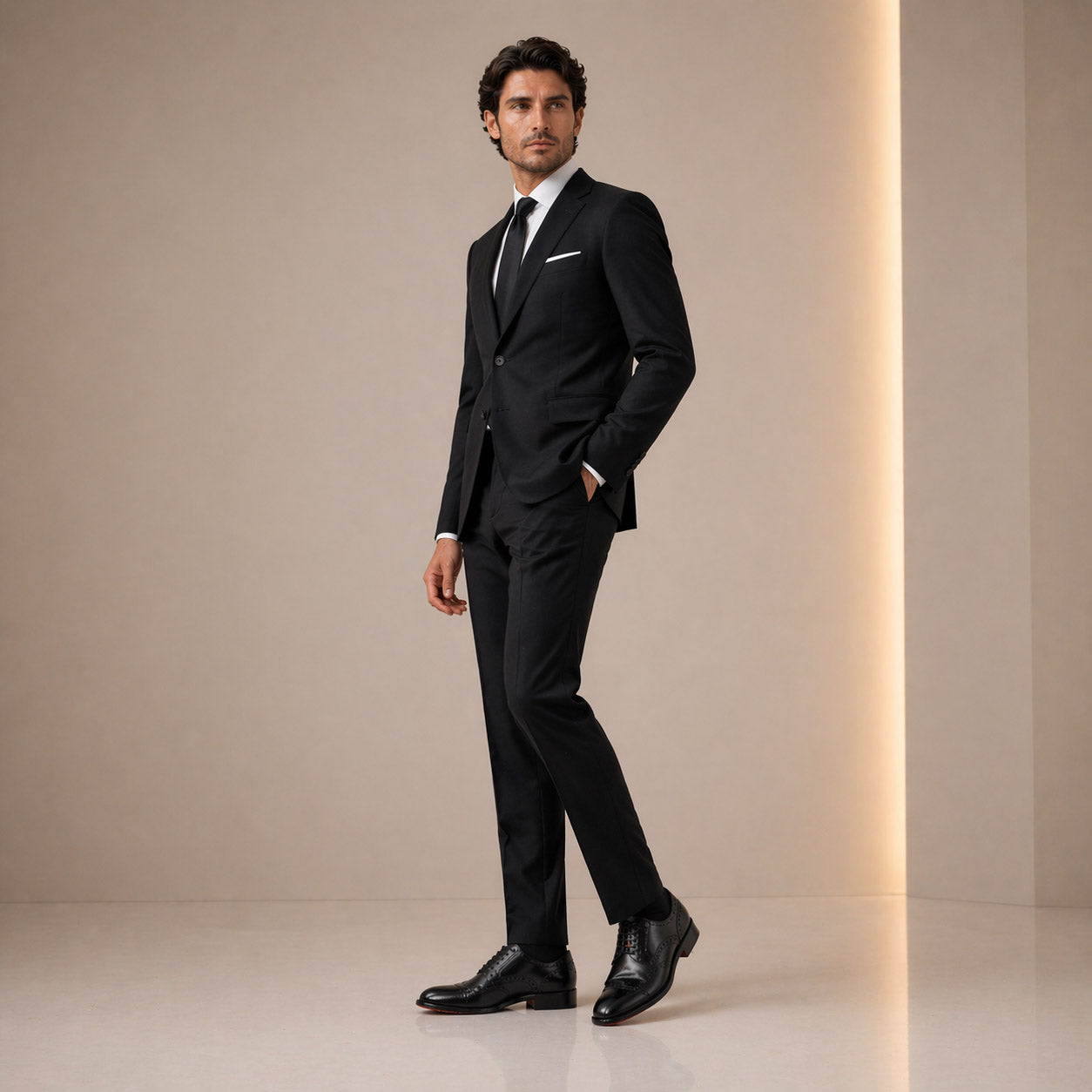 Leonardo Shoes Ottaviano derby uomo nero pelle brogue