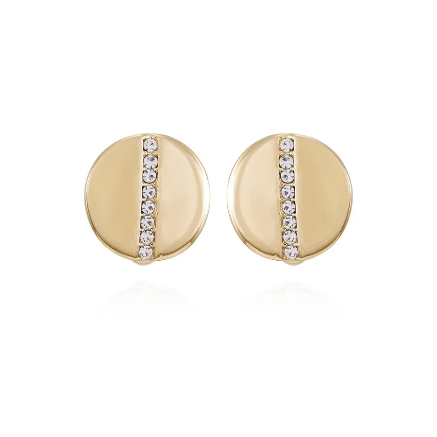 Vince Camuto Orecchini a Clip Cerchio Cristallo Oro