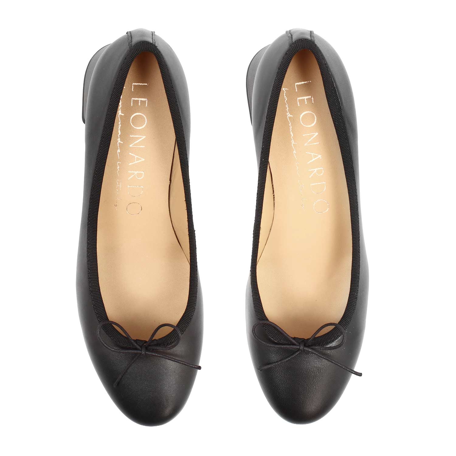 Leonardo Flaminia F Ballerina Pelle Nero 4 cm