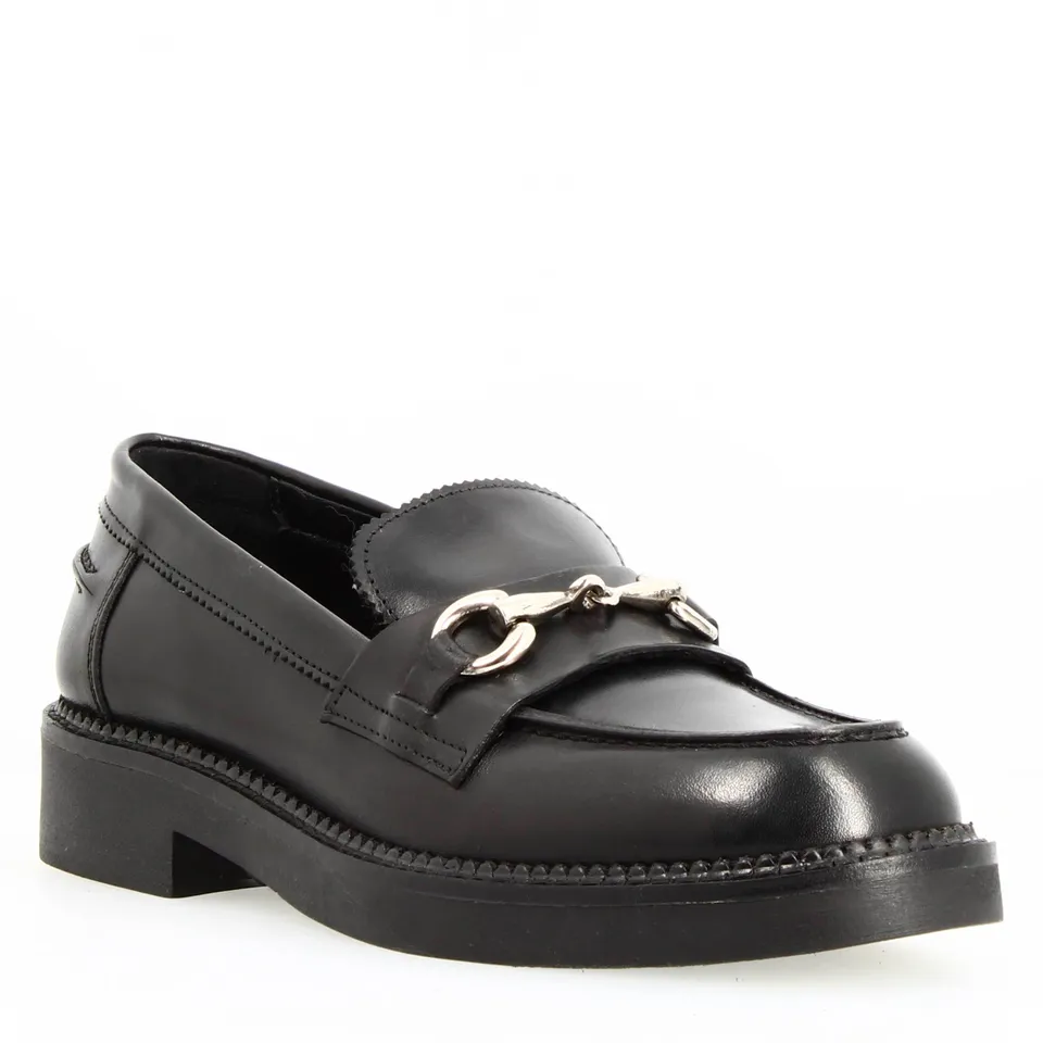 Leonardo Shoes Domitilla23 Mocassini Donna Pelle Nero