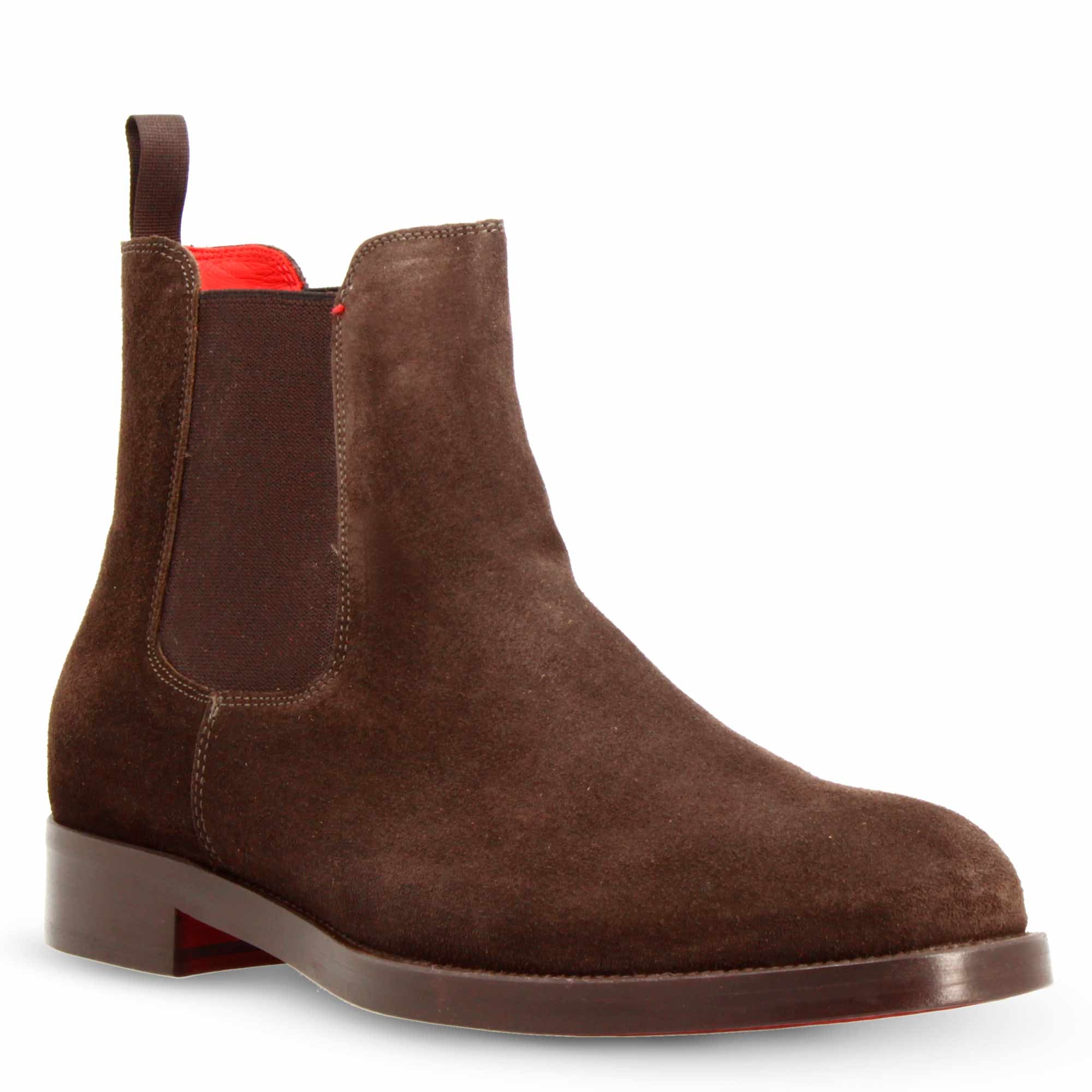Leonardo Shoes stivaletto chelsea scamosciato marrone