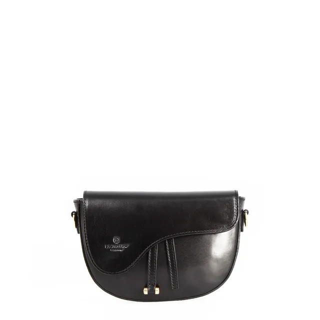 Leonardo Shoes Lena Borsa Donna Pelle Nera 22 cm