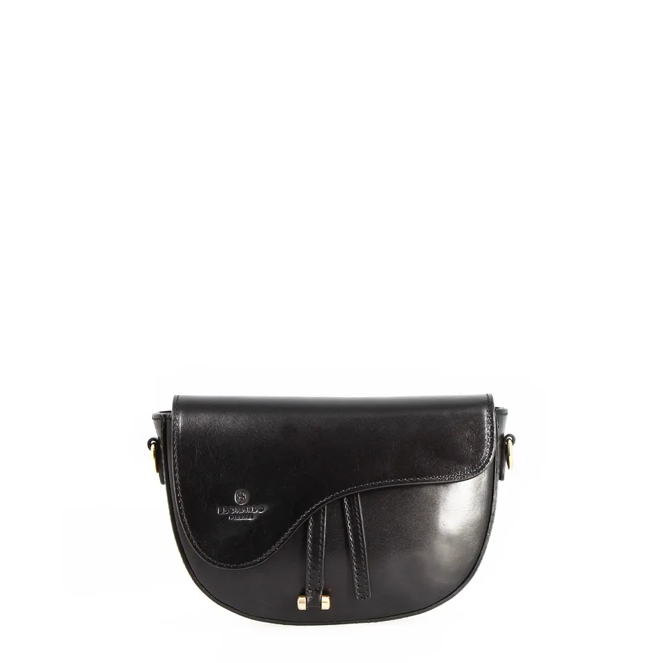 Leonardo Shoes Lena Borsa Donna Pelle Nera 22 cm