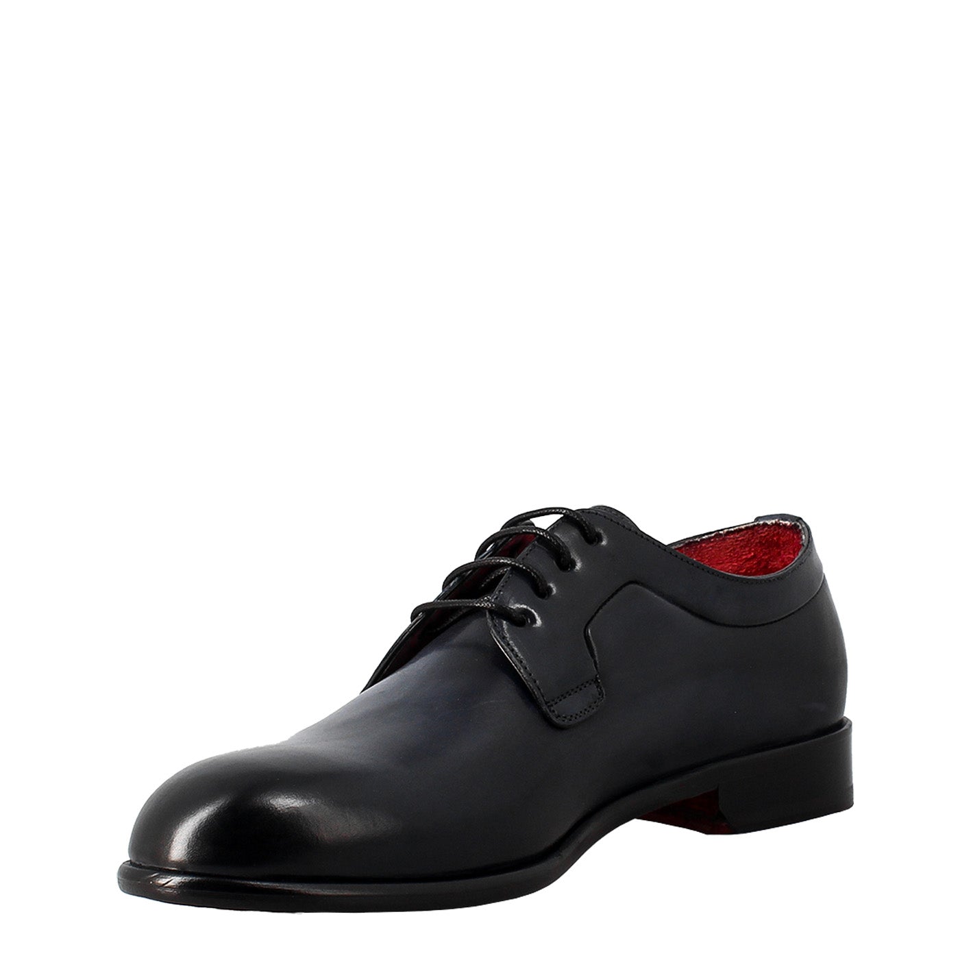 Leonardo Shoes Francesine Derby pelle liscia blu