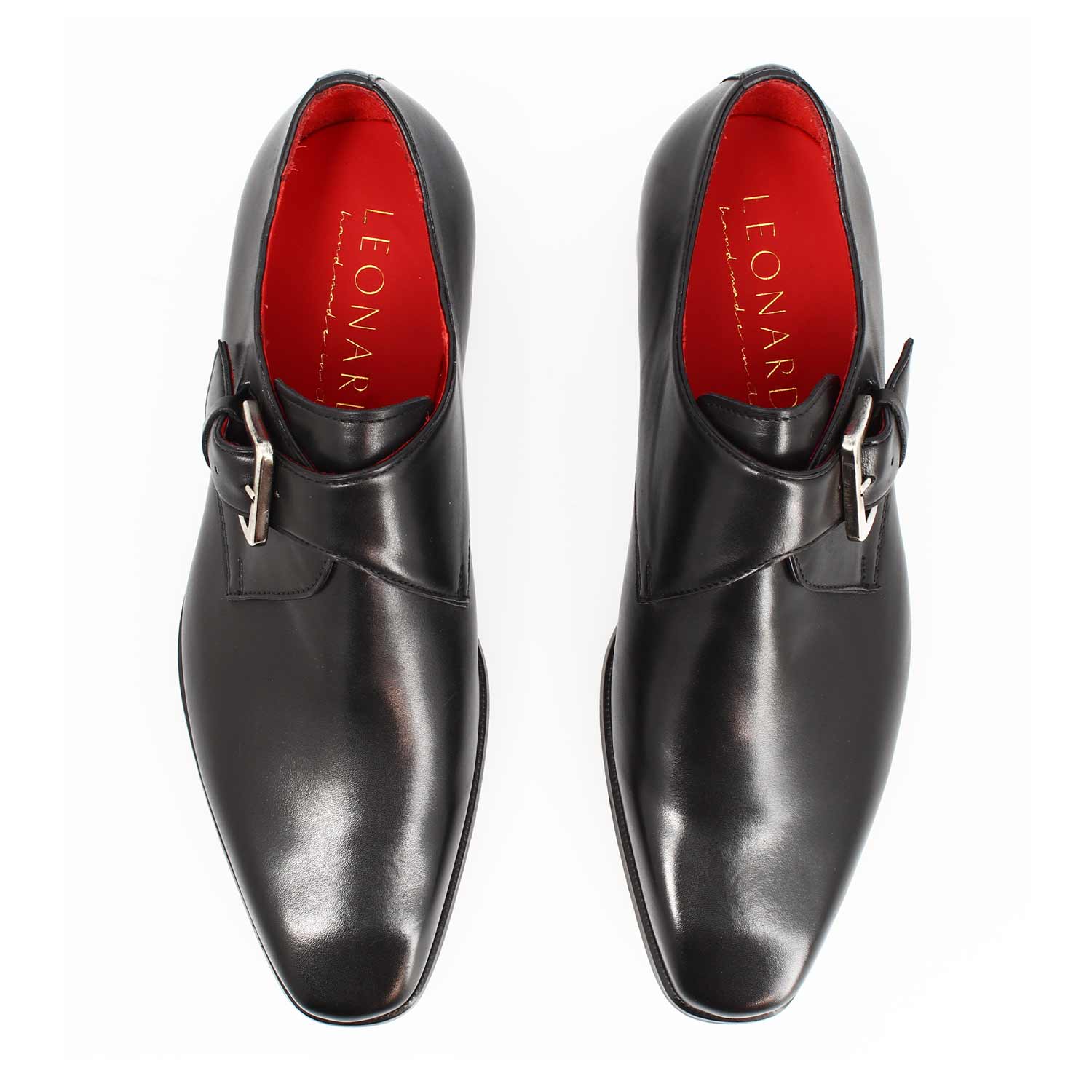 Leonardo Shoes Salvatore Nero francesine pelle suola cuoio 44
