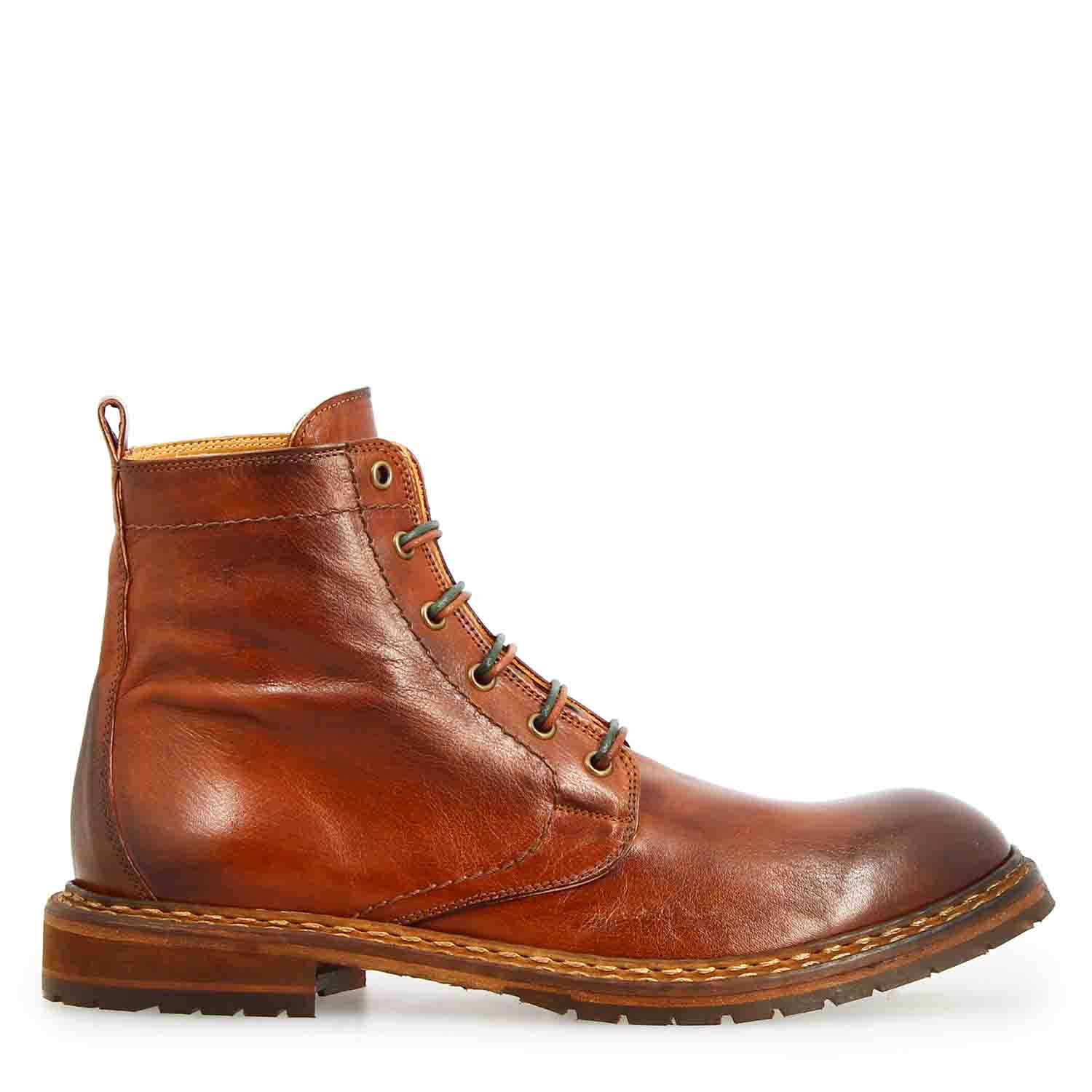 Leonardo Shoes Seneca Marrone Polacchino Uomo in Pelle