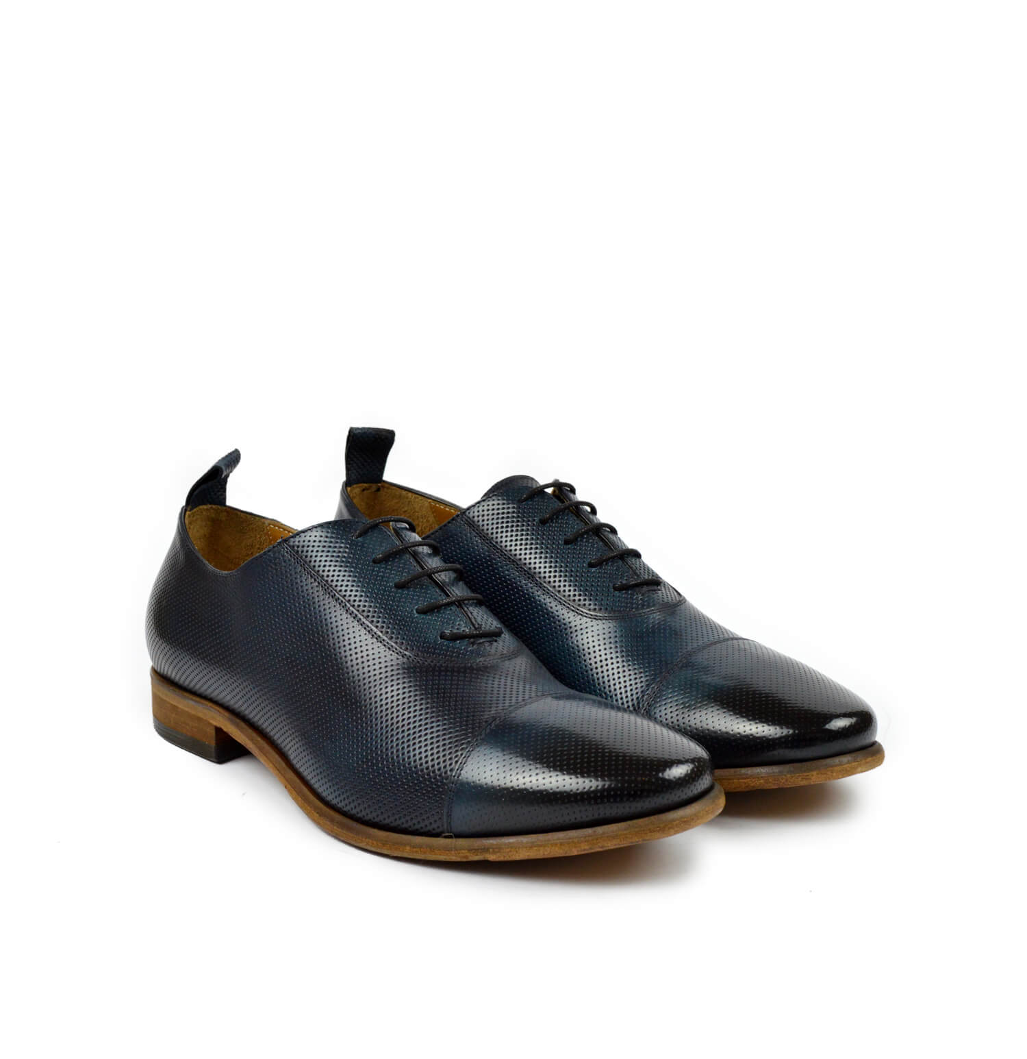 Ton Goût Ocean mocassino uomo pelle blu microforata Blake