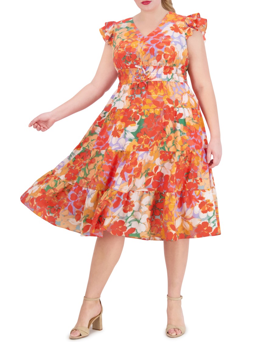 Vince Camuto Abito balze floreale taglie forti donna