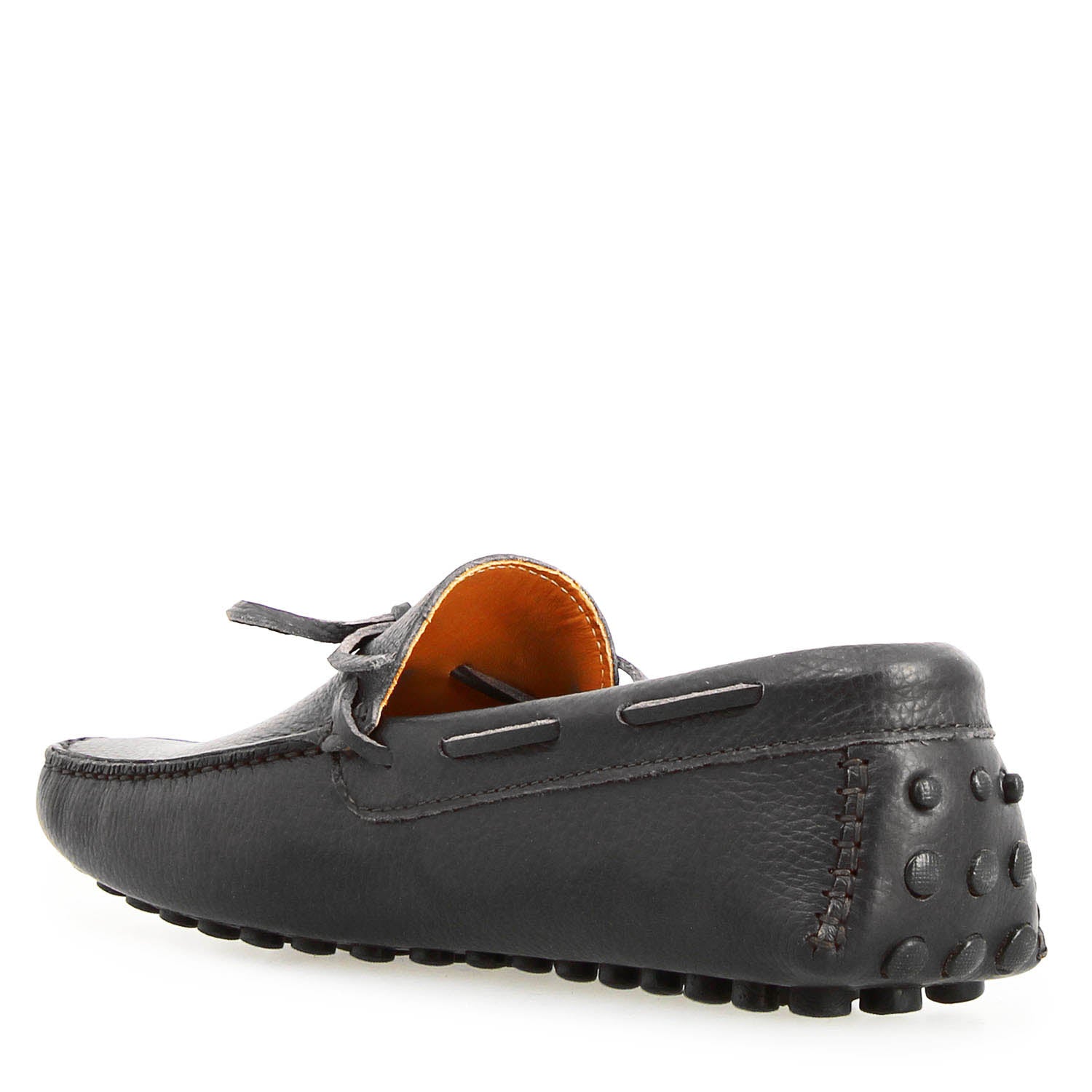 Leonardo Shoes Mocassini Uomo Dario Pelle Nera Driver