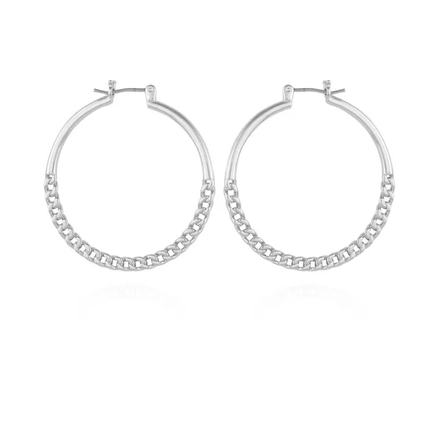 Vince Camuto Orecchini cerchio catena argento fiocco neve