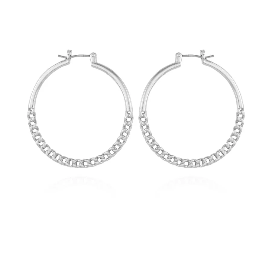 Vince Camuto Orecchini cerchio catena argento fiocco neve