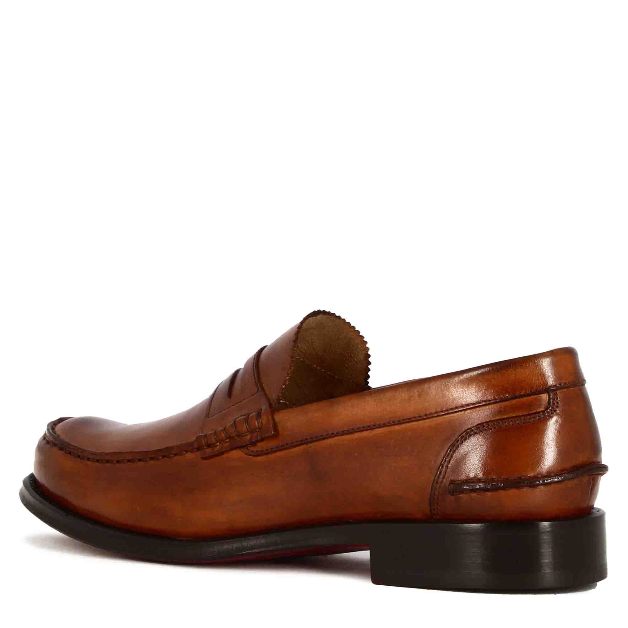 Leonardo Shoes Mocassini Uomo college pelle marrone