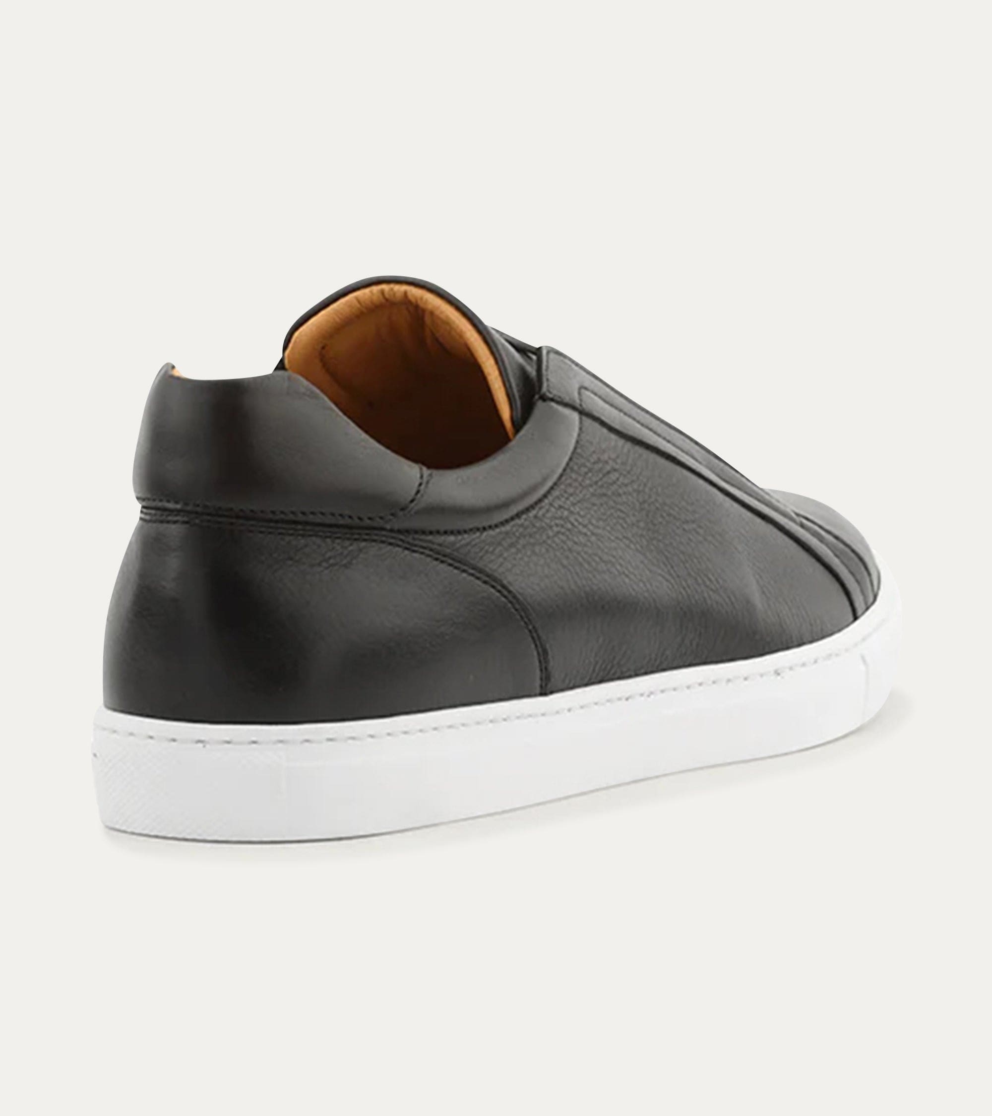 Ace Marks Saint Elastic Slip On sneakers pelle nero suola bianca