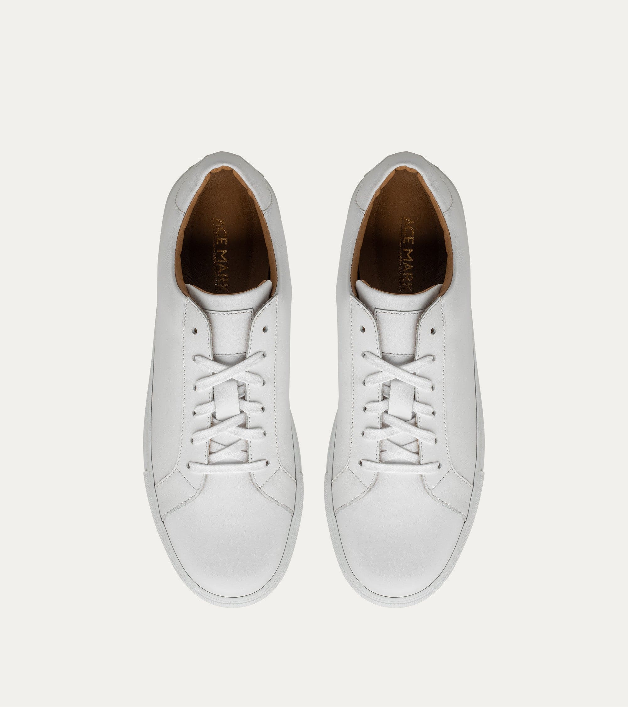 Ace Marks Duke White Sneaker Uomo Pelle Bianca Suola Bianca