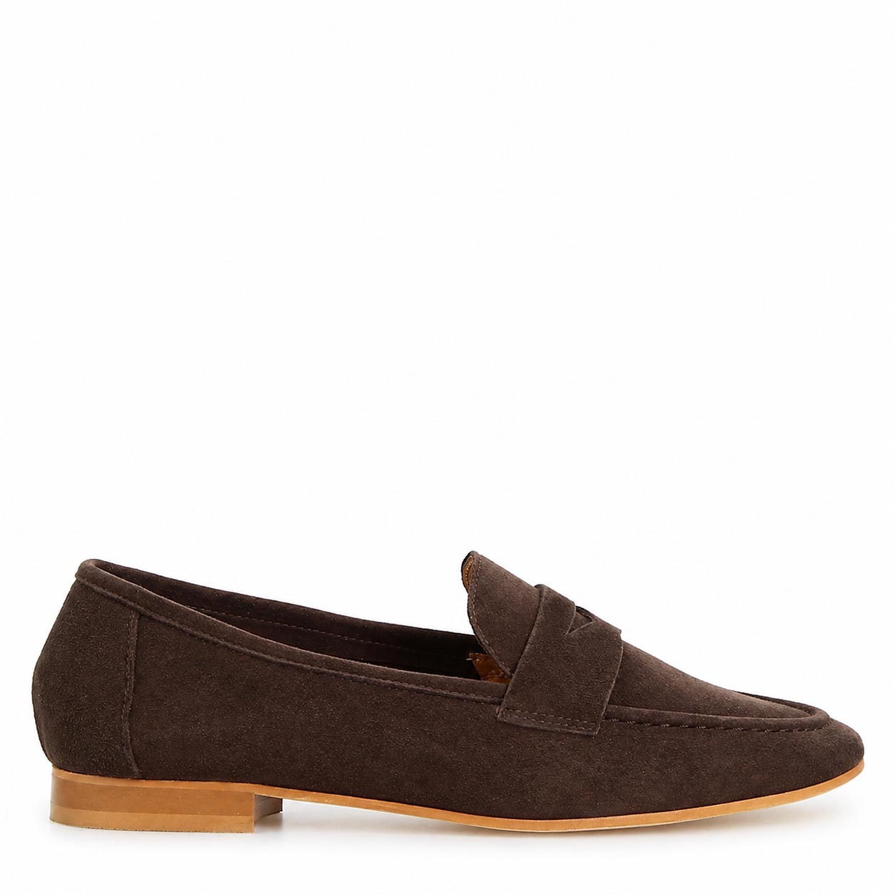 Leonardo Brenta Mocassino Camoscio Marrone Scuro