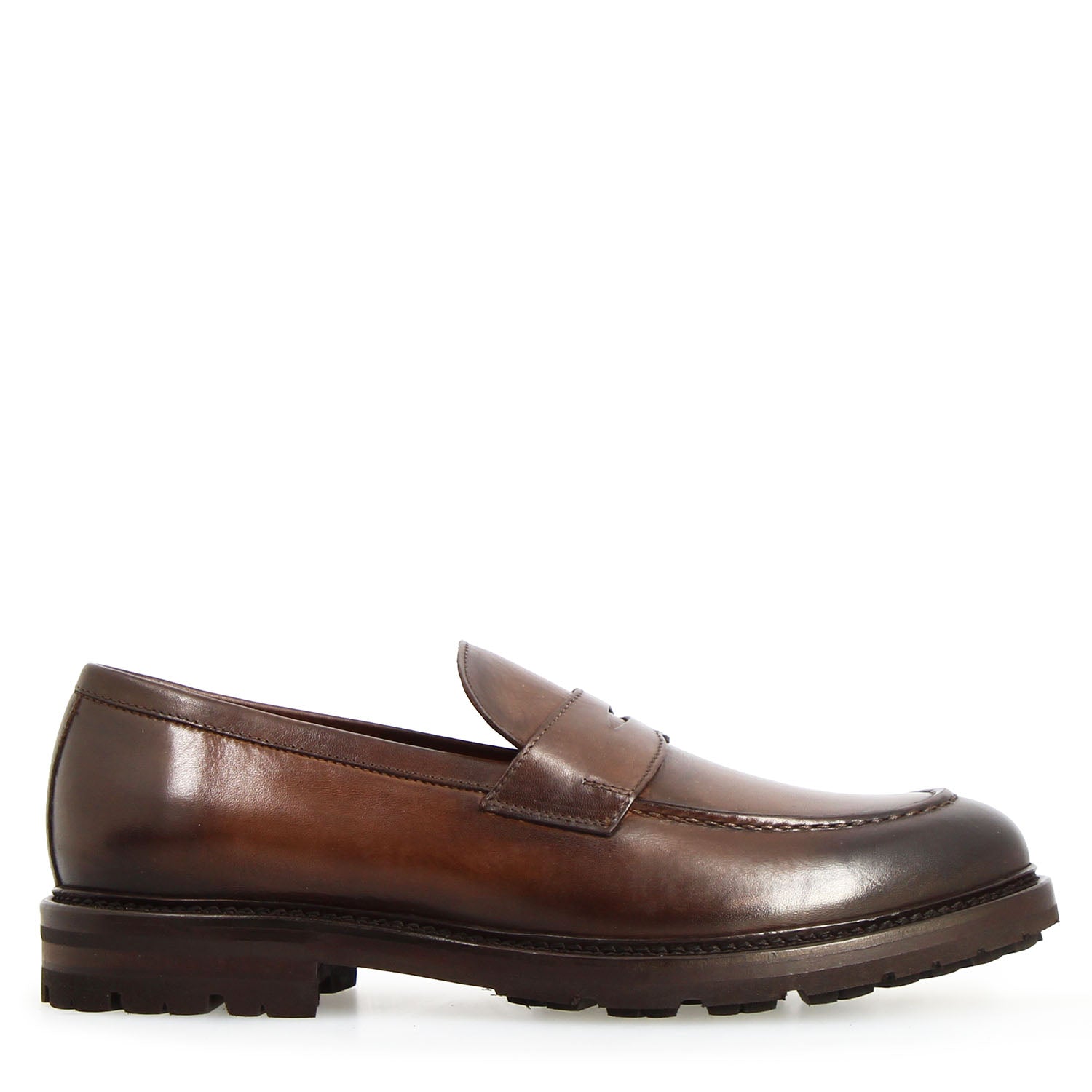 Leonardo Shoes Dioniso Marrone Scuro Mocassini Uomo Pelle