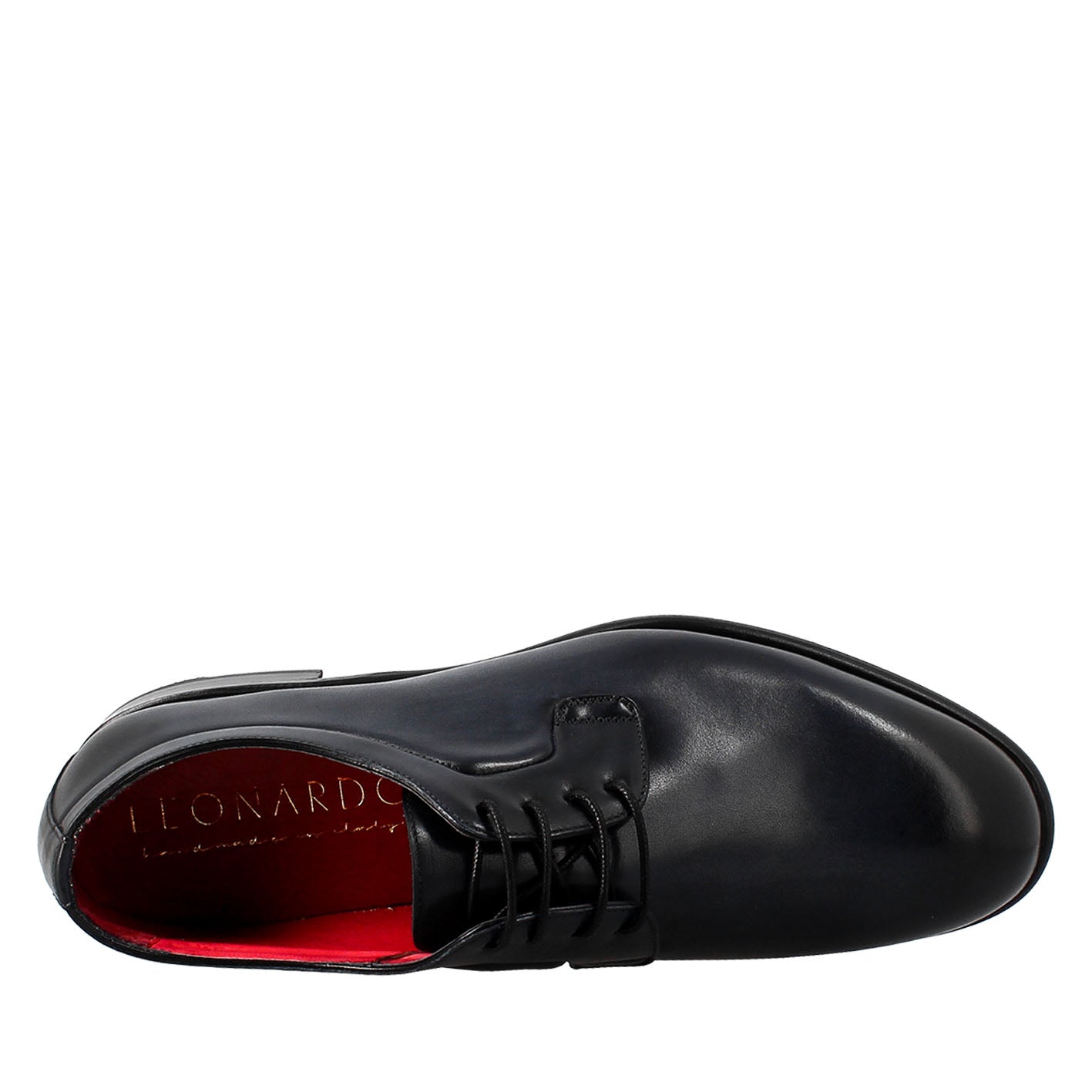 Leonardo Shoes Francesine Derby pelle liscia blu